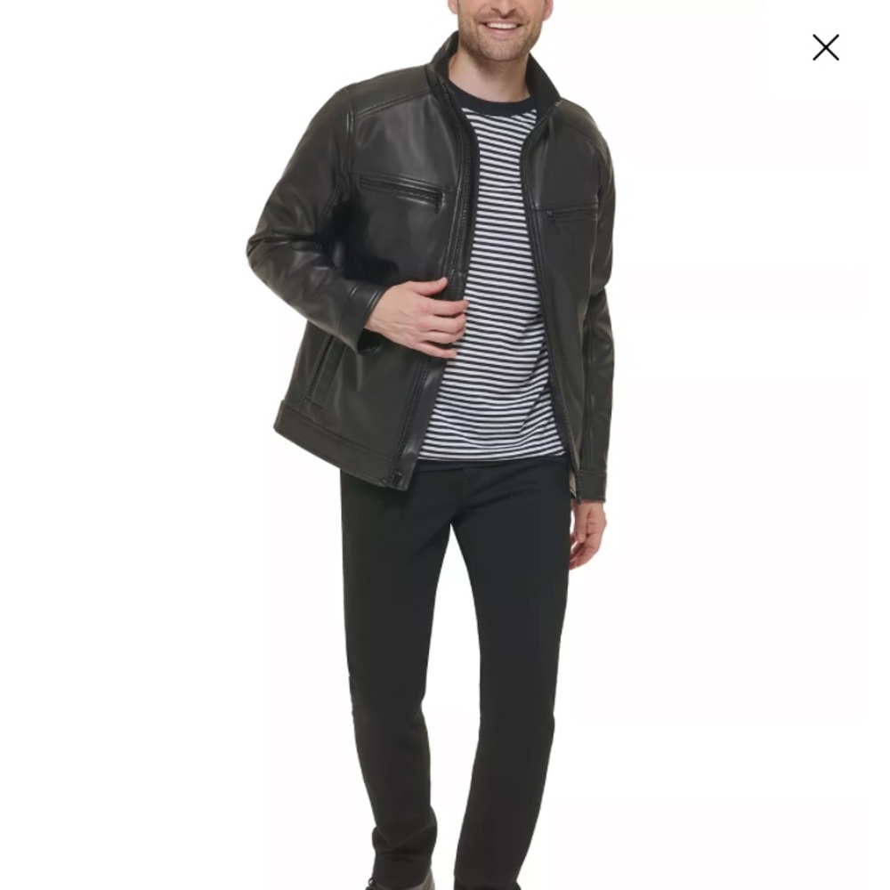 New with tags calvin klein leather coat